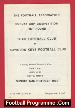 Trax v Sawston Keys 1990 – Canvey Island FC