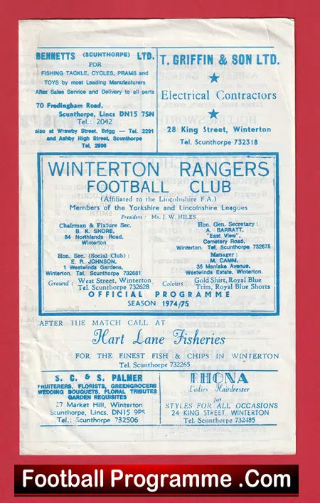 Winterton Rangers v Whitby Town 1974 - Linconshire - Image 3