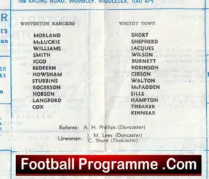 Winterton Rangers v Whitby Town 1974 – Linconshire