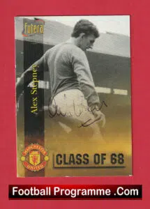 Manchester United Alex Stepney Autographed Futera Football Card Man Utd