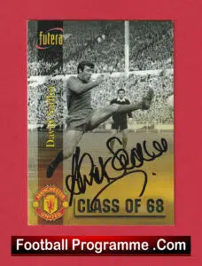 Manchester United David Sadler Autographed Futera Football Card Man Utd