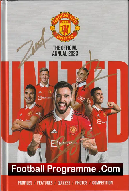 Manchester United Fernandes + Martial + Sancho Signed Official Annual 2023 - Image 2