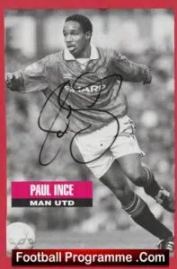Manchester United Paul Ince Autograph Signed Picture Man Utd