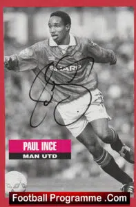 Manchester United Paul Ince Autograph Signed Picture Man Utd