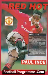 Manchester United Paul Ince Autograph Signed Picture Man United