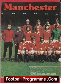 Manchester United Football Team Multi Signed Autographed 1974 – 1975