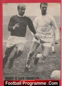 Manchester United Bobby Charlton + Jack Charlton Autograph Signed Man Utd