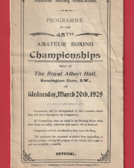 Boxing – Amateur Championships Albert Hall London 1929