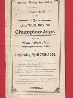 Boxing – Amateur Championships Albert Hall London 1926