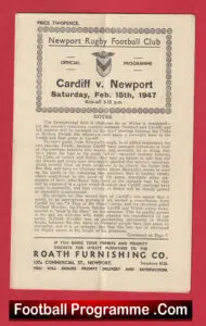 Newport Rugby v Cardiff 1947 – 1940s