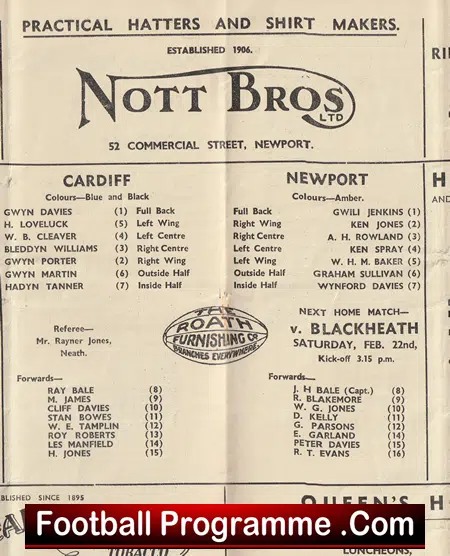 Newport Rugby v Cardiff 1947 - 1940s - Image 3