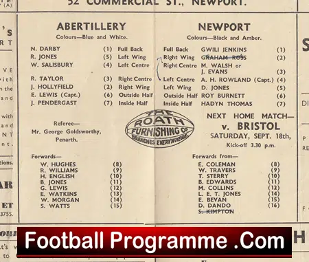 Newport Rugby v Abertillery 1948 - 1940s Rugby Programme - Image 3