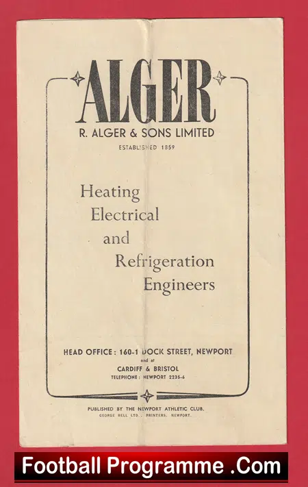Newport Rugby v Abertillery 1948 - 1940s Rugby Programme - Image 4