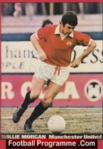 Manchester United Willie Morgan Autograph Signed Man Utd