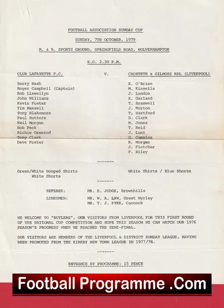 Club Lafayette v Croxteth Gilmoss 1979 - Sunday Cup at Wolverhampton - Image 2