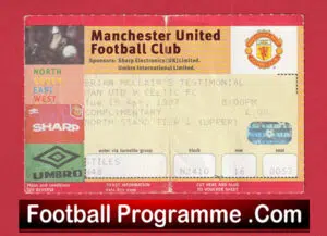 Manchester United v Glasgow Celtic 1997 – Ticket Brian McClair