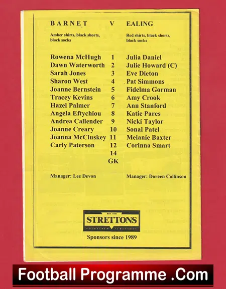 Barnet Ladies v Ealing 1995 - Womens Football - Image 3