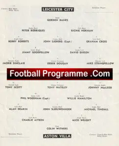 Leicester City v Aston Villa 1966