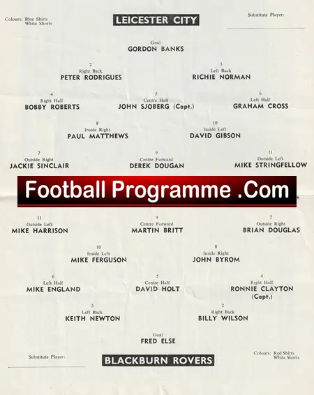 Leicester City v Blackburn Rovers 1966 - Image 3
