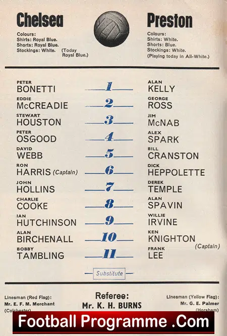 Chelsea v Preston 1969 - FA Cup 4th Round Replay - Image 3