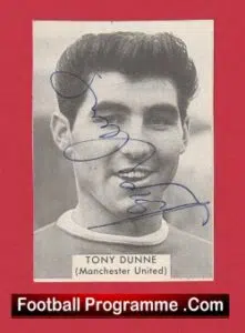 Manchester United Tony Dunne Autograph Signed Man United 60’s