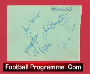 Manchester United Multi Autographs Signed Man Utd 1968