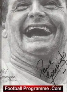 Paul Gascoigne Autograph Signed LARGE Picture Poster