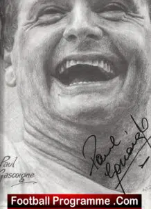 Paul Gascoigne Autograph Signed LARGE Picture Poster