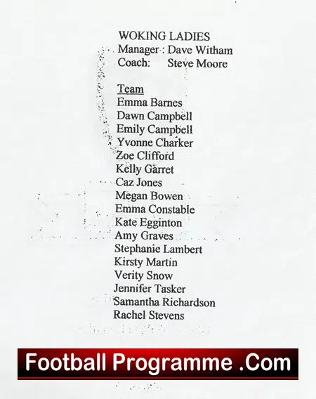 Woking Ladies v Tring Town 1998 - Womens FA Cup Football - Image 3
