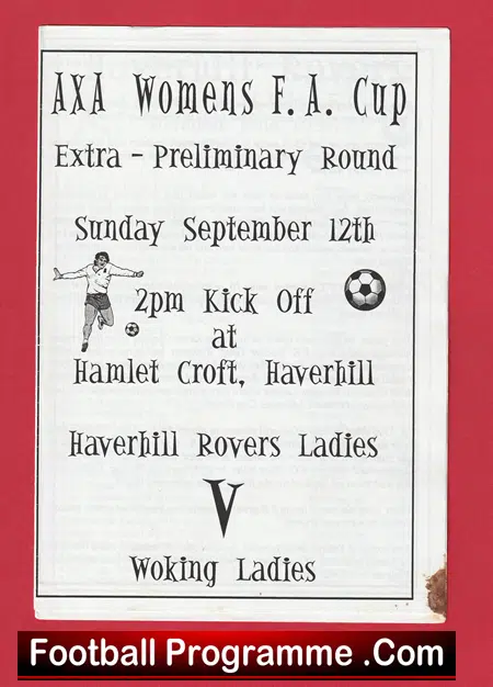 Haverhill Rovers Ladies v Woking 1999 - Womens Football - Image 2