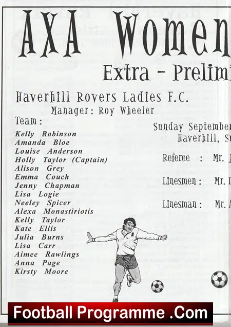 Haverhill Rovers Ladies v Woking 1999 - Womens Football - Image 3