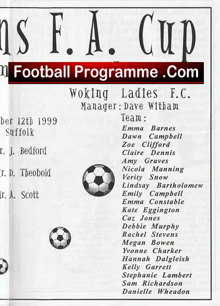 Haverhill Rovers Ladies v Woking 1999 - Womens Football - Image 4