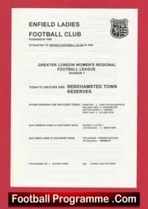 Enfield Ladies v Berkhamsted Town 1995 – Womens Football