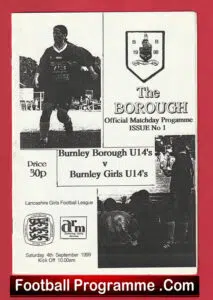 Burnley Borough Ladies v Burnley Girls 1999 – Womens Football