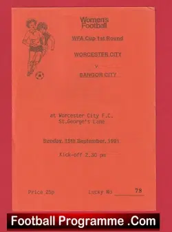 Worcester City Ladies v Bangor City 1991 – Womens Football