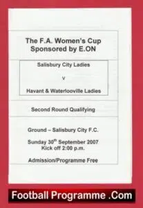 Salisbury City Ladies v Havan Waterlooville 2007 – Womens Football
