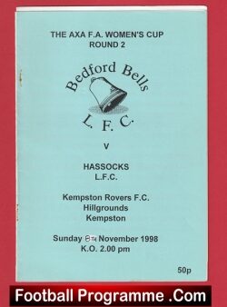 Bedford Bells Ladies v Hassocks 1998 – Womens Football