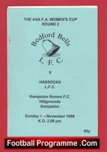 Bedford Bells Ladies v Hassocks 1998 – Womens Football