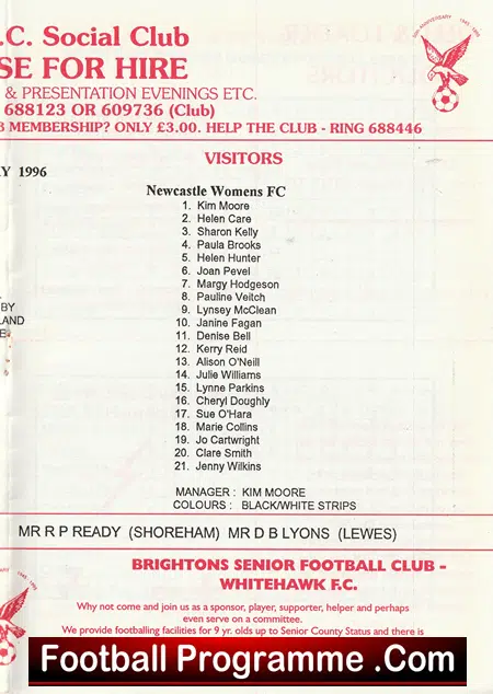 Whitehawk Ladies v Newcastle 1996 - Womens Football - Image 4