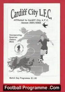 Cardiff City Ladies v Clevedon Town 2001 – Womens Football