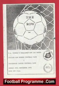 Collier Row Ladies v Colchester 1994 – Womens Football