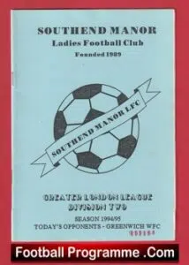 Southend Manor Ladies v Greenwich 1995 – Womens Football
