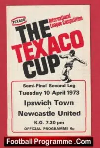 Ipswich Town v Newcastle United 1973 – Texaco Cup Semi Final