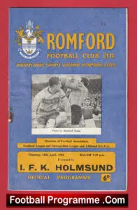 Romford v IFK Holmsund 1964 – Friendly Match Sweden Team