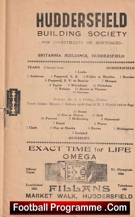 Huddersfield Rugby v Dewsbury 1947 - 1940s - Image 3