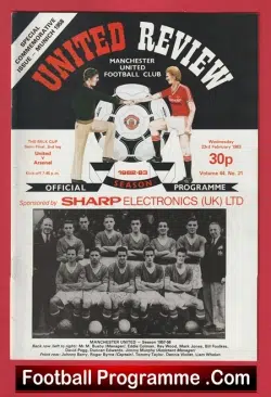 Manchester United v Arsenal 1983 Munich Commemorative Programme