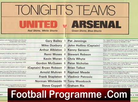Manchester United v Arsenal 1983 Munich Commemorative Programme - Image 3