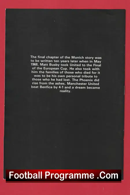Manchester United v Arsenal 1983 Munich Commemorative Programme - Image 6