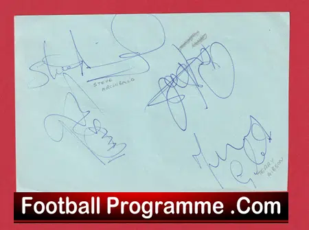 Manchester United Football Club Multi Autographed Sheet 1980s - Image 3