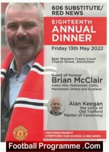 Manchester United Brian McClair Autograph Signed Photograph + Dinner Prog